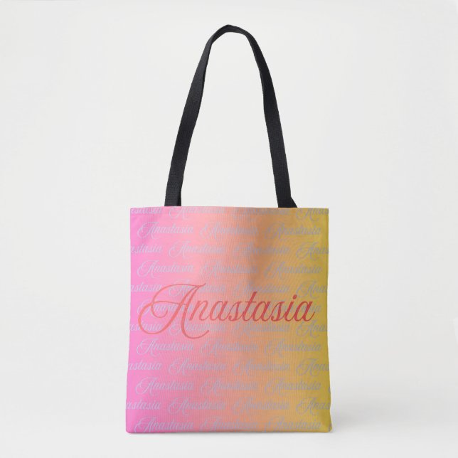 Bolsa Tote Padrão de Design de Nome Anastasia (Frente)