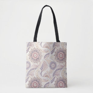 Bolsa Tote Padrão de Design Espiritual Mandala Floral Boho