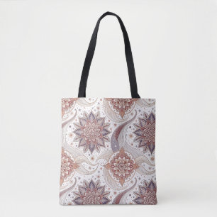 Bolsa Tote Padrão de Design Espiritual Mandala Floral Elegant