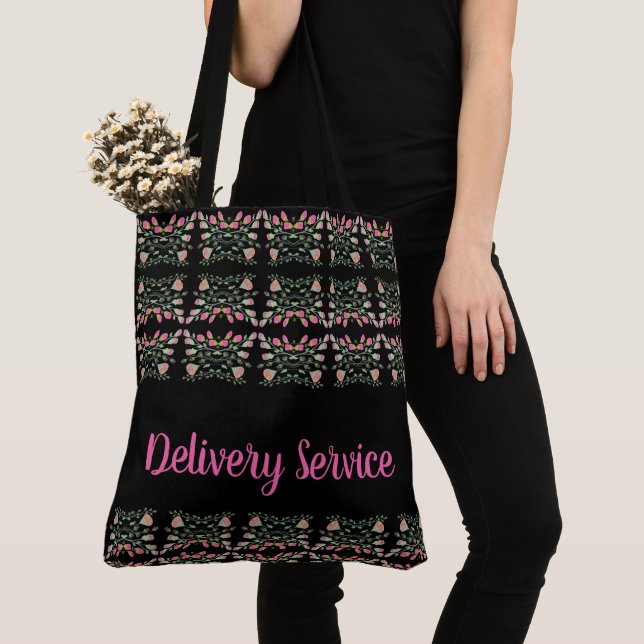 Bolsa Tote Padrão de designer floral artístico (Close Up)