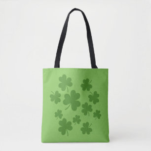 Bolsa Tote Padrão de Dia de São Patrício Shamrock Clover