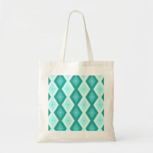 Bolsa Tote Padrão de diamante de turquesa