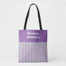 Bolsa Tote Padrão de Diamante Geométrico Étnico Pastel Modern