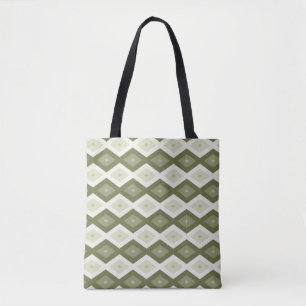 Bolsa Tote Padrão de diamante verde-oliva