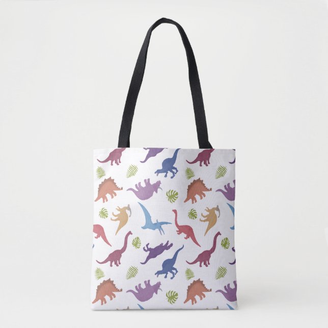 Bolsa Tote Padrão de Dinossauro Cento Dino (Frente)