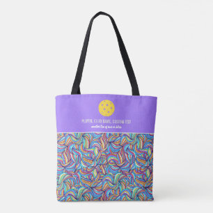 Bolsa Tote Padrão de Doodle Colorful Pickleball Personalizado