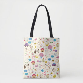 Bolsa Tote Padrão de Doodle para Crianças Bonitas