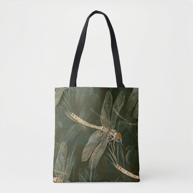 Bolsa Tote Padrão de Dragonfly majestoso (Frente)