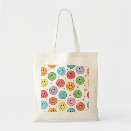 Bolsa Tote Padrão de Emoji Sorridente