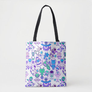 Bolsa Tote Padrão de espaço retrorreflector No BG