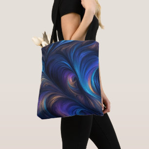Bolsa Tote Padrão de espiral azul colorido