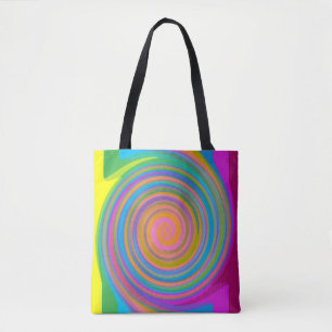 Bolsa Tote Padrão de espiral colorido