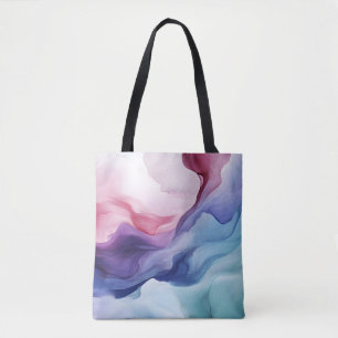 Bolsa Tote Padrão de espiral de fumo do arco-íris