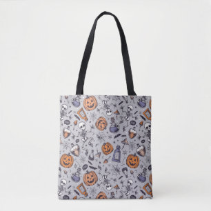 Bolsa Tote Padrão de Esqueleto e Poções do Vintage Halloween