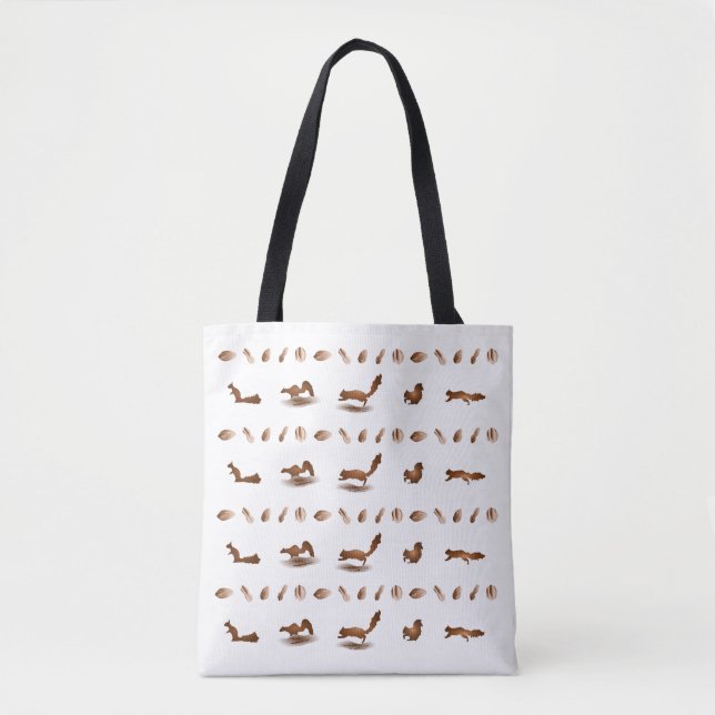 Bolsa Tote padrão de esquilo e loucos (Frente)