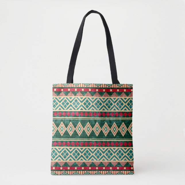 Bolsa Tote Padrão de Estilo Geométrico Africano abstrato (Frente)