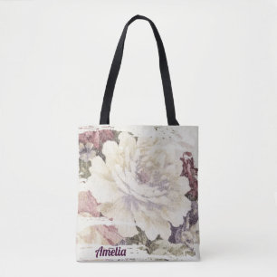 Bolsa Tote Padrão de estofo do rosa retrô