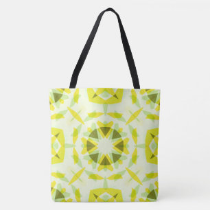 Bolsa Tote Padrão de Estrela Amarela Verde Caprichoso Decoraç