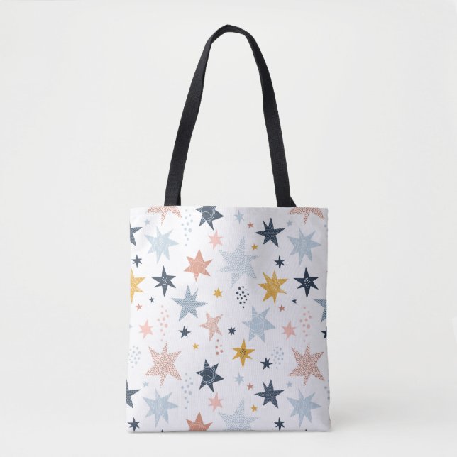 Bolsa Tote Padrão de estrela divertida (Frente)