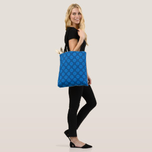 Bolsa Tote Padrão de estrela do floco de neve azul