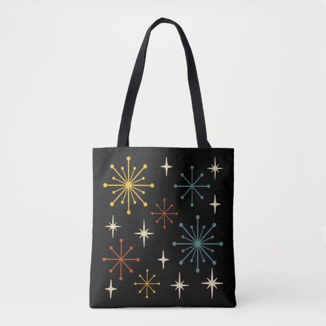 Bolsa Tote Padrão de Estrela Explosão Moderno do Meio do Sécu (Frente)