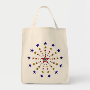 Bolsa Tote Padrão de Estrelas Patrióticas