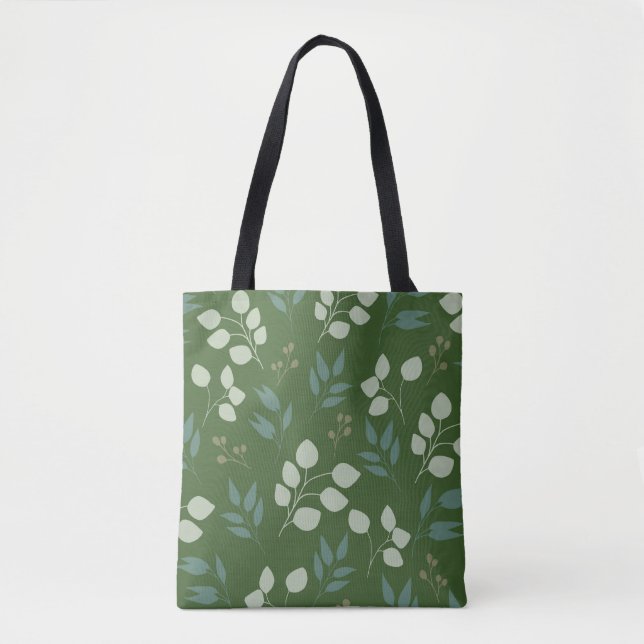 Bolsa Tote Padrão de eucalipto verde (Frente)