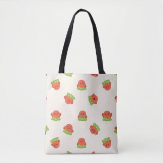 Bolsa Tote Padrão de Expressões de Monstro de Slime Kawaii Fo