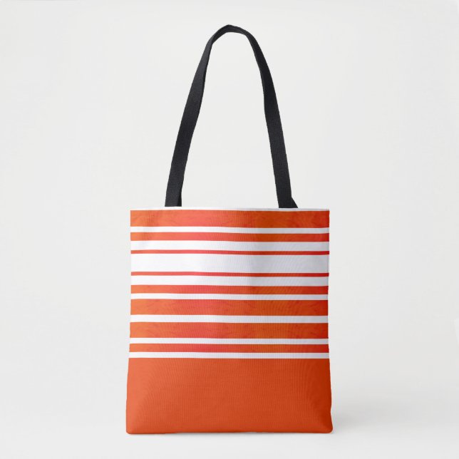 Bolsa Tote Padrão de faixa de rodagem laranja (Frente)