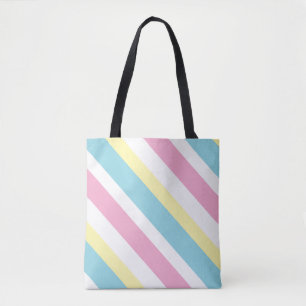 Bolsa Tote Padrão de faixas de cores legal