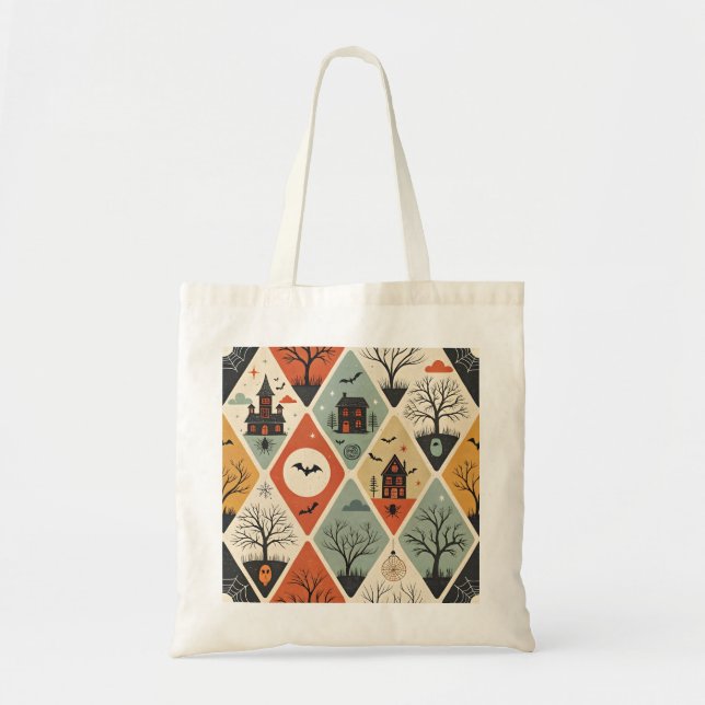 Bolsa Tote Padrão de fantasma escuro (Frente)