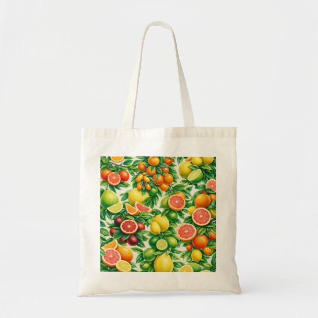 Bolsa Tote Padrão de Fatia de Citros Mistos (Frente)