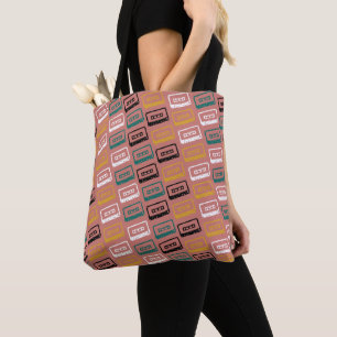 Bolsa Tote Padrão de fita cassete