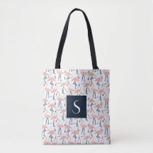 Padrão de Flamingo Rosa com Monograma Fofo
