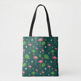 Bolsa Tote Padrão de Flamingo Tropical