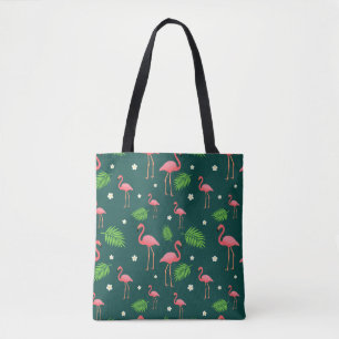 Bolsa Tote Padrão de Flamingo Tropical