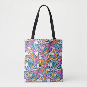 Bolsa Tote Padrão de Flor de Esnoopia e Woodstock