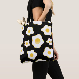 Bolsa Tote Padrão De Flor De Ovos Fresados Cutes
