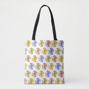 Bolsa Tote Padrão de Flor Elegante