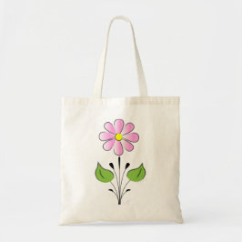 Bolsa Tote Padrão de Flor Rosa com Flor Colorido Único