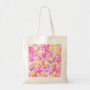 Bolsa Tote Padrão de flores abstratas femininas coloridas fof