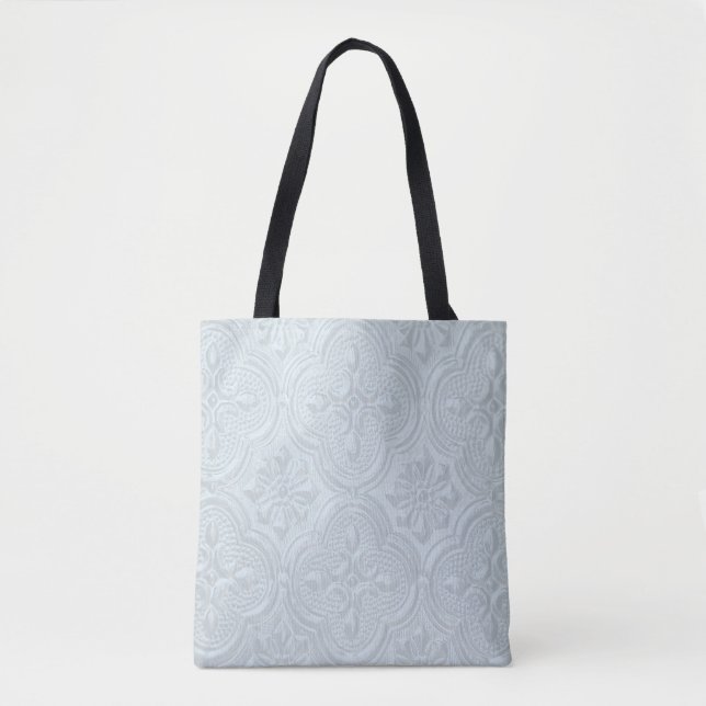 Bolsa Tote Padrão de Flores Azuis do Pastel (Frente)