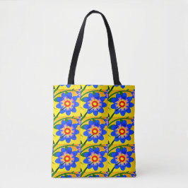 Bolsa Tote Padrão de Flores de Abstrato Bonito