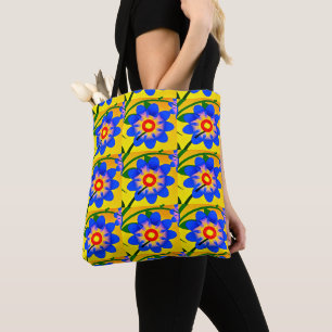 Bolsa Tote Padrão de Flores de Abstrato Bonito