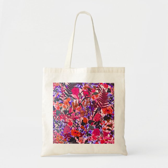 Bolsa Tote Padrão de flores giras bonitas (Frente)