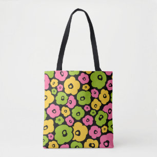Bolsa Tote Padrão de Flores Selvagens