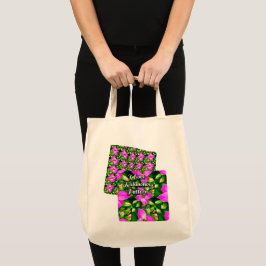 Bolsa Tote Padrão de Flores Tropicais Rosa