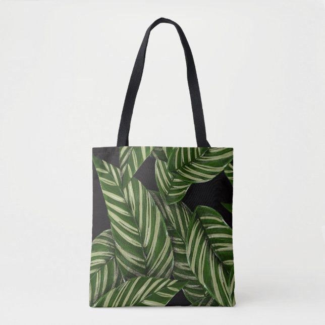 Bolsa Tote Padrão de Folha Tropical Moderna (Frente)