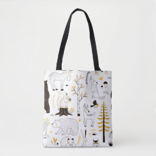 Bolsa Tote Padrão de Folhas de Árvores do outono