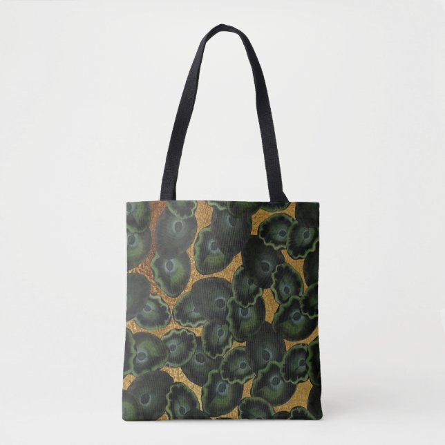 Bolsa Tote padrão de folhas de Lírio Exótico (Frente)